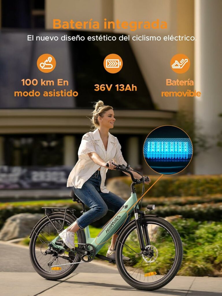 Bicicleta eléctrica barata y buena en Amazon con batería extraible