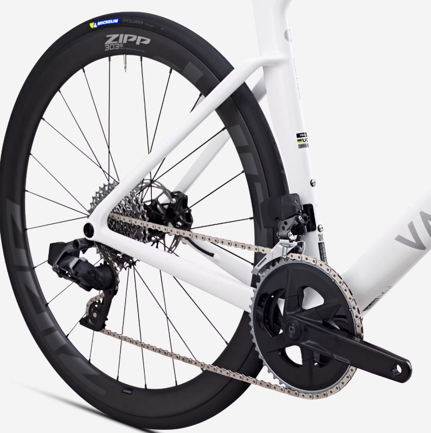 Bici carretera RCR Rival Van Rysel AXS Blanco con sensor de potencia Bici carretera RCR Rival Van Rysel AXS Blanco con sensor de potencia