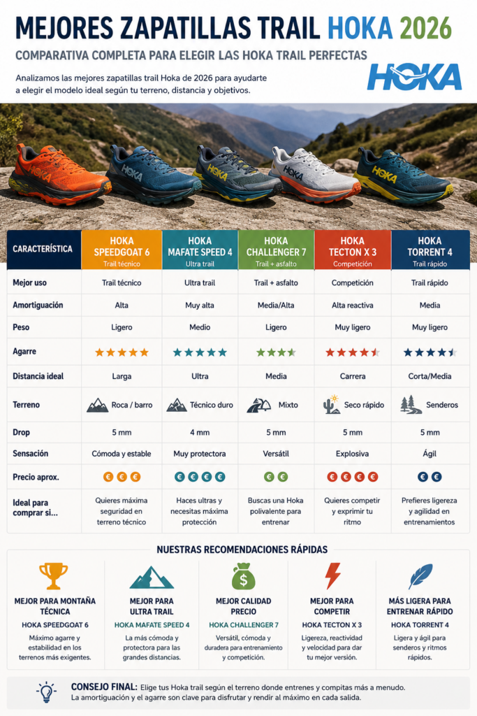 Mejores zapatillas trail Hoka calidad precio Mejores Zapatillas trail Baratas