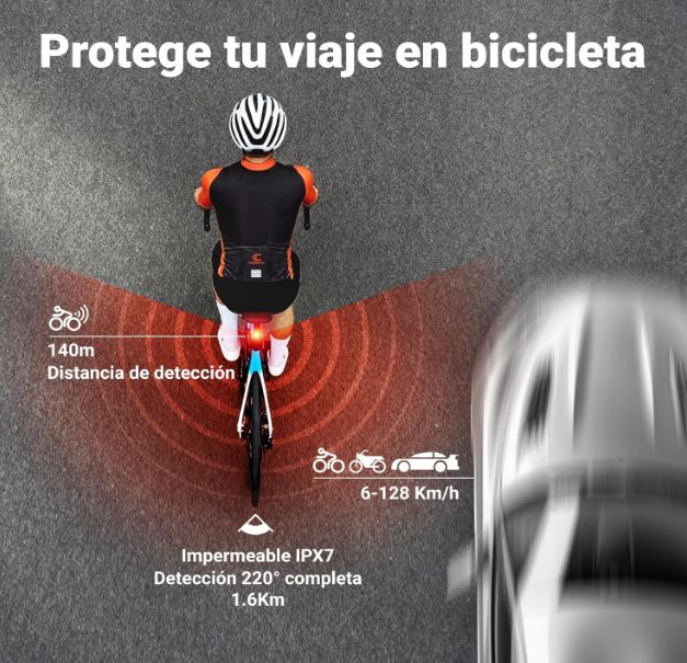 COOSPO TR70 mejor luz trasera radar inteligente Bicicleta